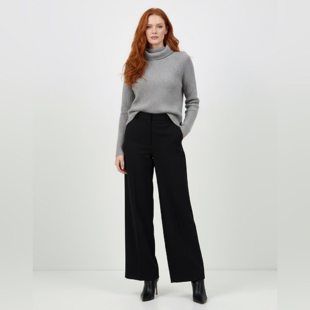VINCE Cowlneck Cashmere Blend Side Zip Sweater